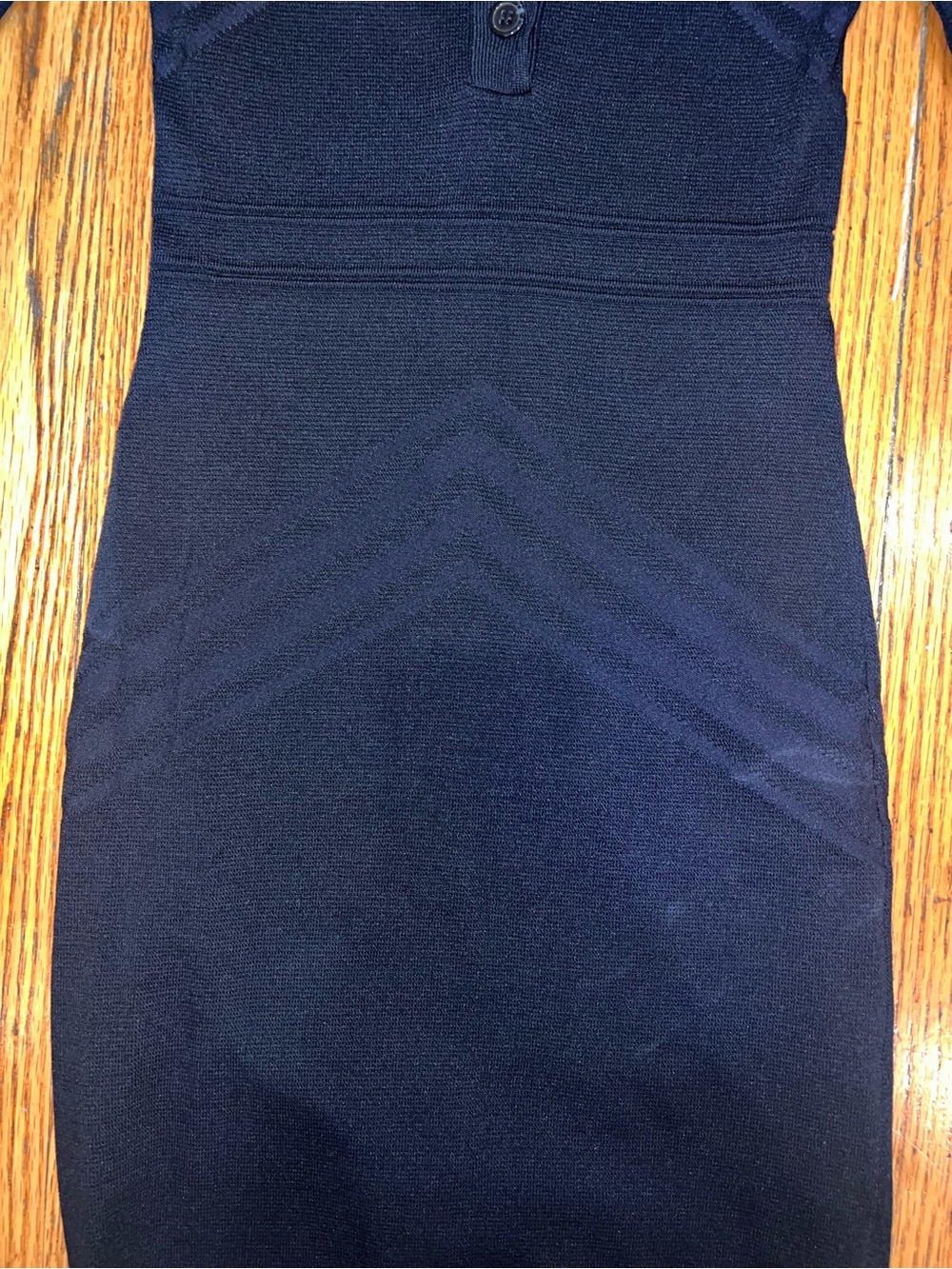 Reiss XS Dark Navy Knit Regan Bodycon Long Sleeve Button Frontr Midi Dress, sexy - Picture 3 of 9